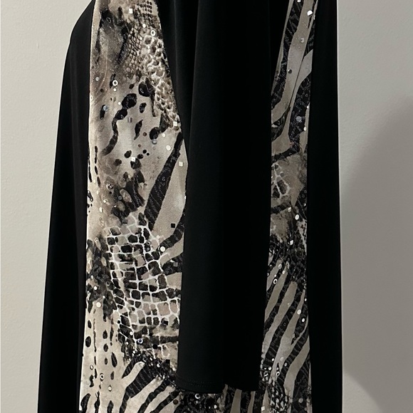 Chico’s Jacket, Draped Front, Sequined - Picture 2 of 4